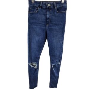 Asos Denim Destroyed Cropped Skinny Jeans Sz 26